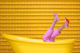Yellow Steel Bathtub